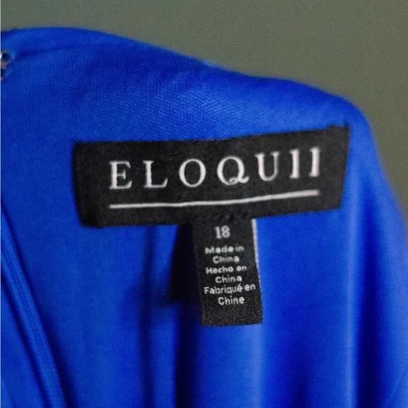 Eloquii Blue Sequin High-Slit Skirt - Picture 7 of 7